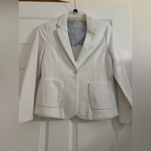 Zara White Blazer Structured Suit Jacket